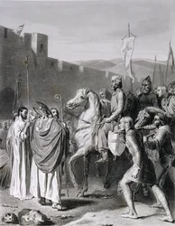 Boudewijn I (c.1058-1118) gegraveerd door Thibault